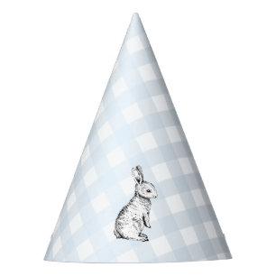 Gorro De Fiesta Conejo conejo azul Gingham