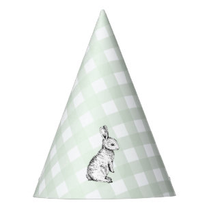 Gorro De Fiesta Conejo conejo conejo de conejo de gingham verde