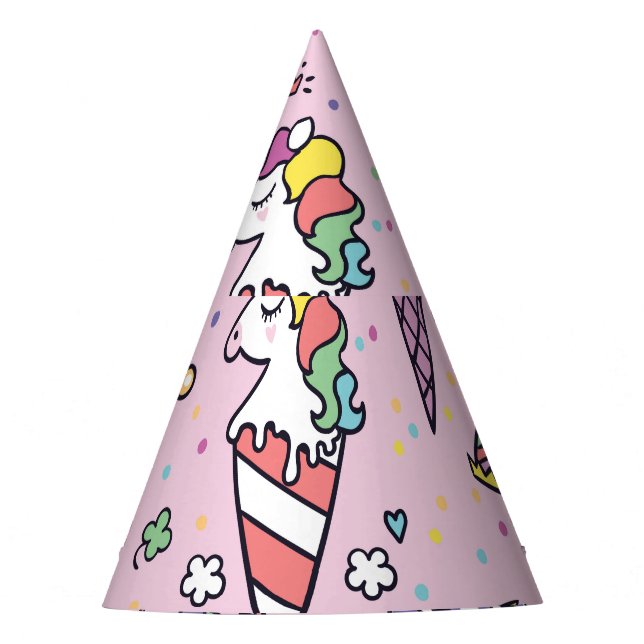 Gorro De Fiesta Cones de crema de hielo de animales (Anverso)
