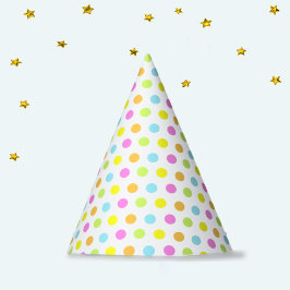 Gorro De Fiesta Confeti Colorido sobre Blanco