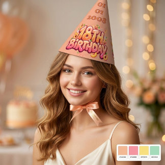 Gorro De Fiesta Cono de celebración de cumpleaños 18 personalizado