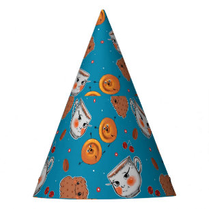 Gorro De Fiesta Cookies, bollos: patrón de fondo azul