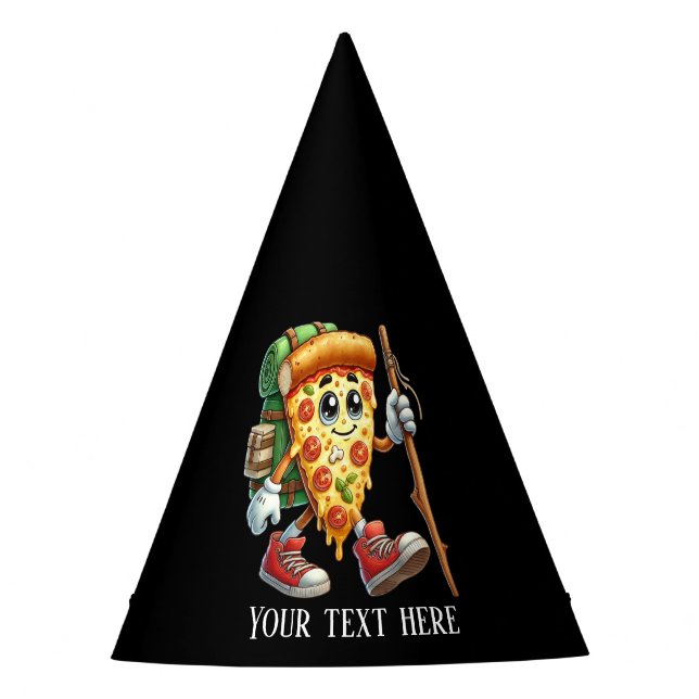 Gorro De Fiesta Cool hiking pizza party add text Party Hat (Anverso)