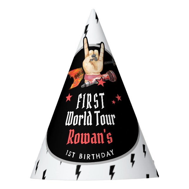 Gorro De Fiesta Cool Punk Rockstar First Birthday (Anverso)