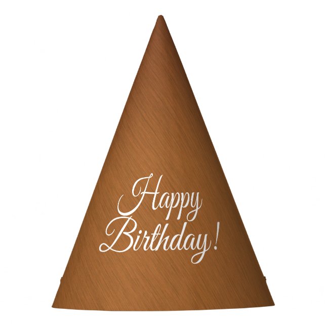 Gorro De Fiesta Copper Brushed Look Happy Birthday (Anverso)