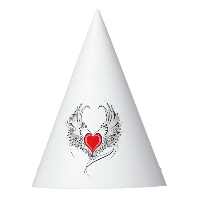 Gorro De Fiesta Corazón de Ángel Rojo con alas (Anverso)