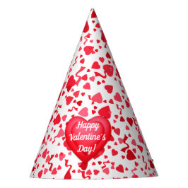 Gorro De Fiesta Corazones el día de San Valentín Red Confetti