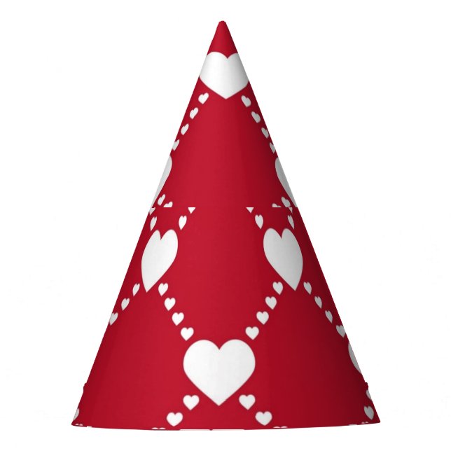 Gorro De Fiesta corazones rojos impresionantes (Anverso)