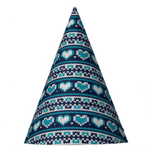 Gorro De Fiesta Corazones tejiendo un patrón sin fisuras 2 + tus i