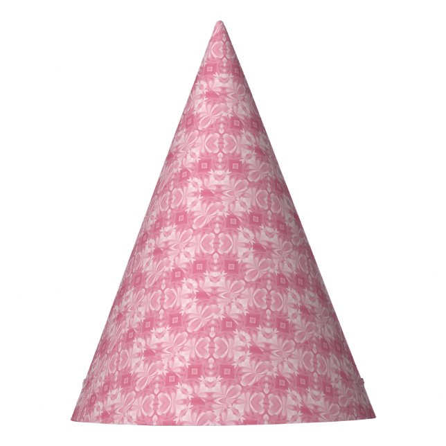 Gorro De Fiesta Corazones y Diamantes Abstractos Rosa Suave (Anverso)