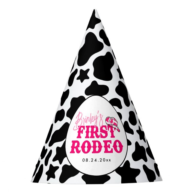 Gorro De Fiesta Cowgirl Disco Pink First Rodeo (Anverso)