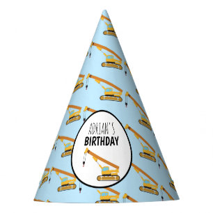 Gorro De Fiesta Crane Construction Truck Boy Cumpleaños