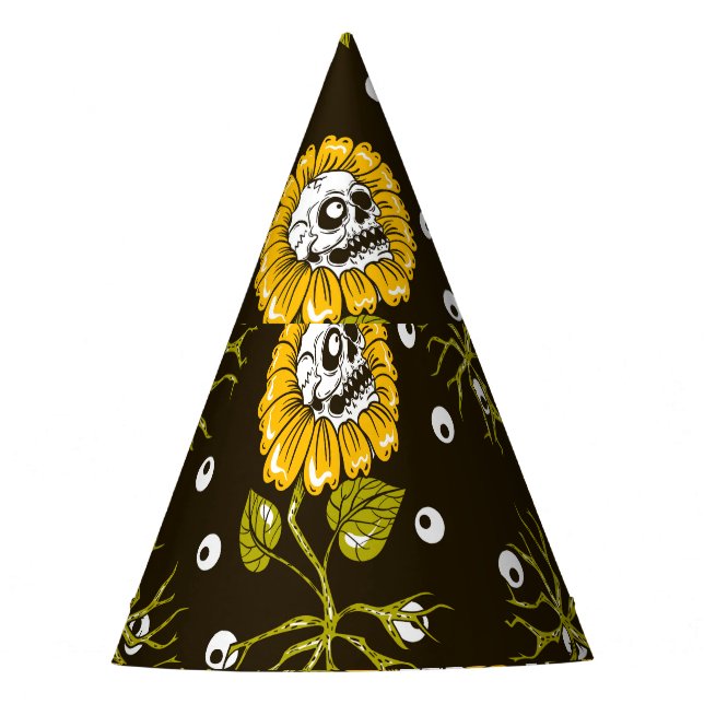 Gorro De Fiesta Cránulos de girasol: Patrón único sin foco. (Anverso)