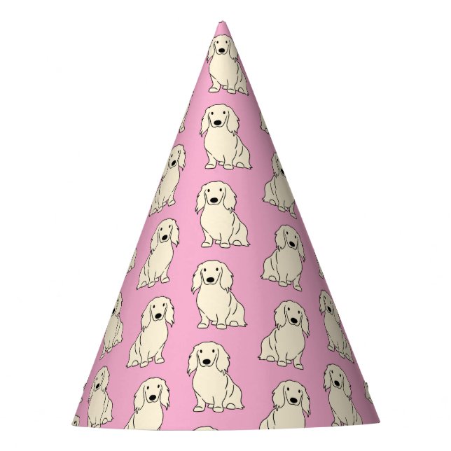 Gorro De Fiesta Cream Long-haired Dachshund (Anverso)