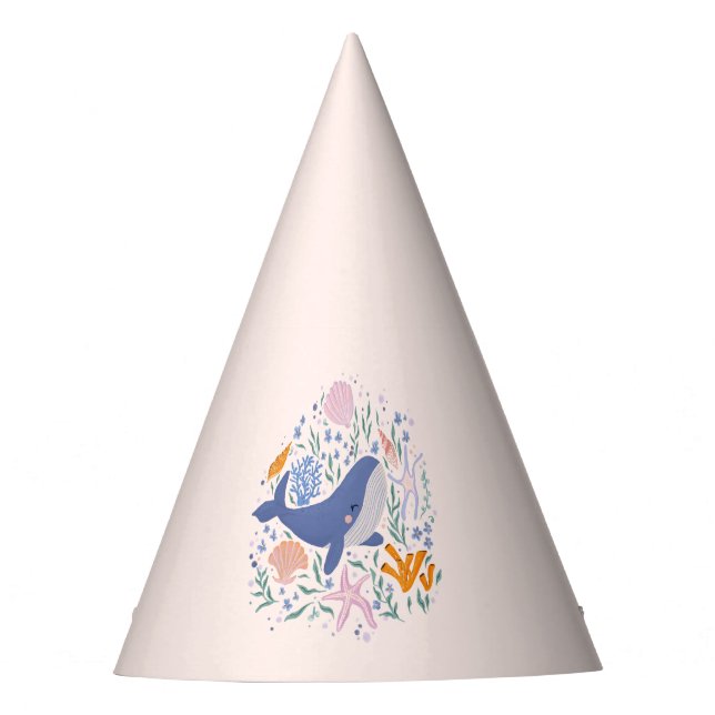 Gorro De Fiesta Criaturas adorables de ballenas y de mar (Anverso)