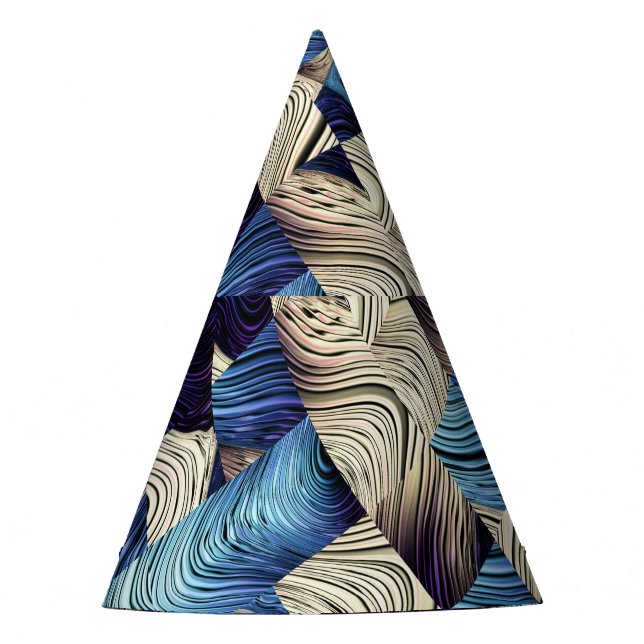 Gorro De Fiesta Cuadrados abstractos de arte digital azul (Anverso)