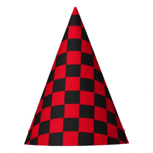 Gorro De Fiesta Cuadrados Negros Mariquita Roja Colores Escarabajo