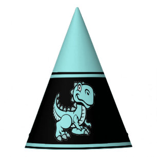 Gorro De Fiesta Cualquier edad Verde azulado y negro T Rex Dinosau