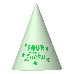 Gorro De Fiesta Cuatro veces afortunado cuarto cumpleaños