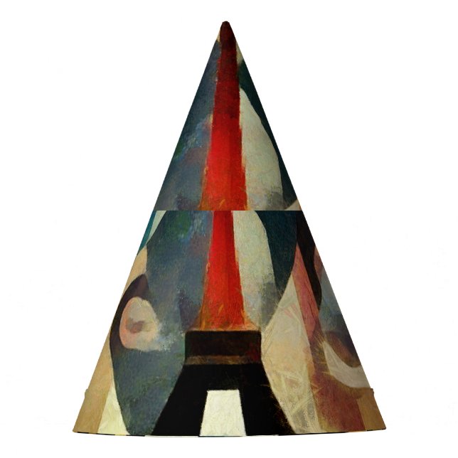 Gorro De Fiesta Cubismo moderno Pintura de la Torre Eiffel (Anverso)