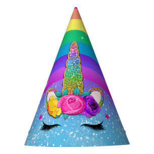 Gorro De Fiesta Cuerno de Unicornio Brillante con Destellos para C