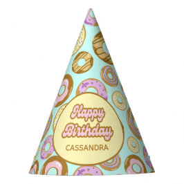 Gorro De Fiesta Cuidada acuarela Pastel Sprinkle Donut Verde