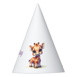 Gorro De Fiesta Cuidadosa jirafa feliz cumpleaños