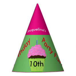 Gorro De Fiesta Cumpleaños 10 Cupcake Globos CUALQUIER EDAD