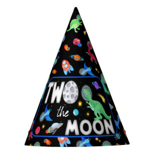 Gorro De Fiesta Cumpleaños 2 de Dinosaurio Astronauta Dos a la Lun