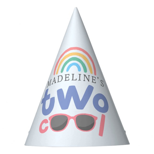 Gorro De Fiesta Cumpleaños 2 de Girls Rainbow Two Cool (Anverso)