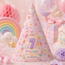 Cumpleaños 7 de niña con arcoíris de patchwork pas