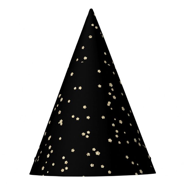 Gorro De Fiesta Cumpleaños de Adulto Brillo Negro Oro (Anverso)