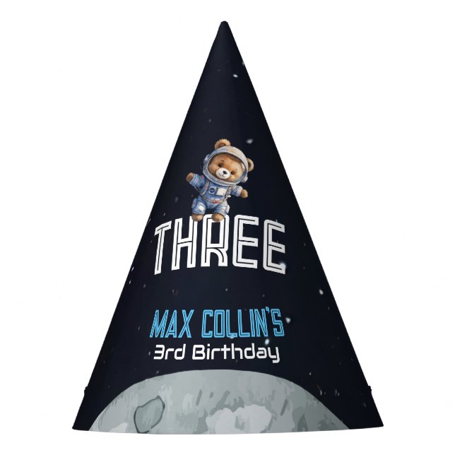 Gorro De Fiesta Cumpleaños de astronauta en el espacio exterior pa (Anverso)