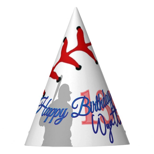 Gorro De Fiesta Cumpleaños de béisbol  (Anverso)