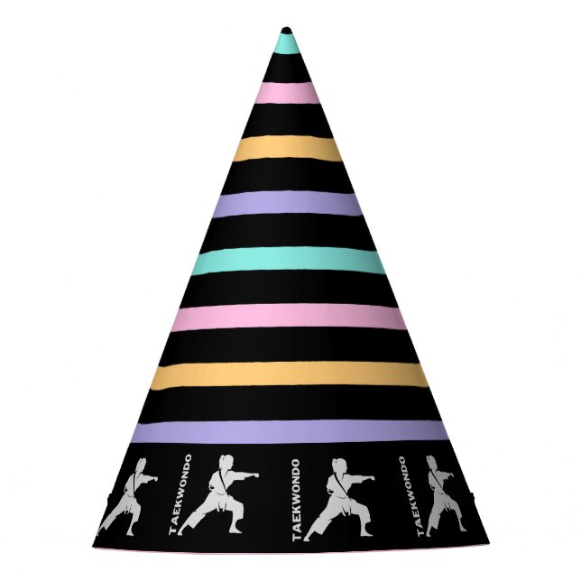 Gorro De Fiesta Cumpleaños de chica jugadora de taekwondo (Anverso)