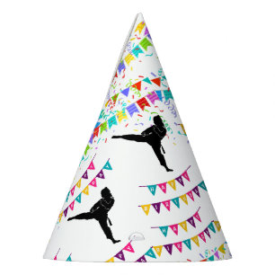 Gorro De Fiesta Cumpleaños de chica jugadora de Taekwondo