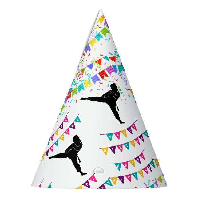 Gorro De Fiesta Cumpleaños de chica jugadora de Taekwondo (Izquierda)