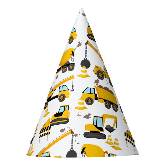Gorro De Fiesta Cumpleaños de Construcción para Niños (Anverso)