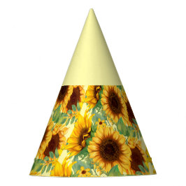 Gorro De Fiesta Cumpleaños de Girasol Rústico