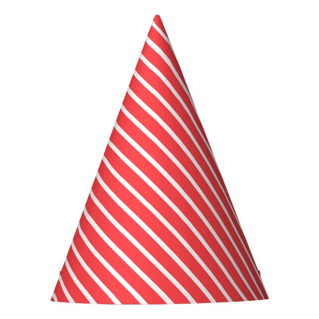 Gorro De Fiesta Cumpleaños de la franja Diagonal Roja del Carnaval (Anverso)