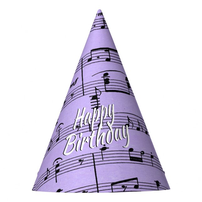 Gorro De Fiesta Cumpleaños de la música Purple Sheet (Anverso)