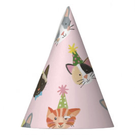 Gorro De Fiesta Cumpleaños de la Purrfect con gatos