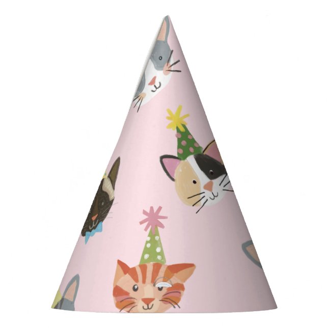 Gorro De Fiesta Cumpleaños de la Purrfect con gatos (Izquierda)