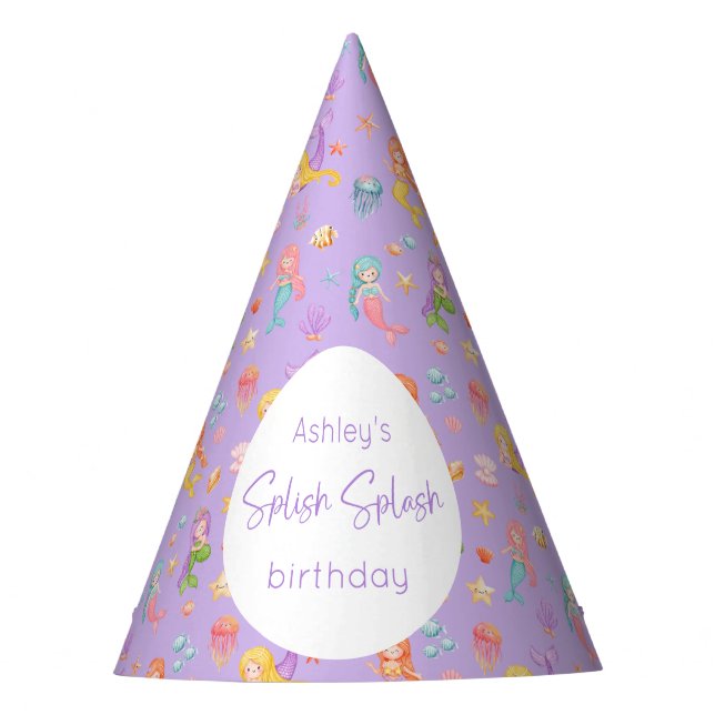 Gorro De Fiesta Cumpleaños de la sirena (Anverso)