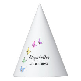 Gorro De Fiesta Cumpleaños de las Mariposas Coloridas