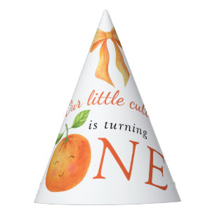 Gorro De Fiesta Cumpleaños de Little Cutie Orange Citrus 1