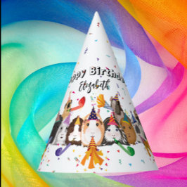 Gorro De Fiesta Cumpleaños de los Cerdos de Guinea Cute