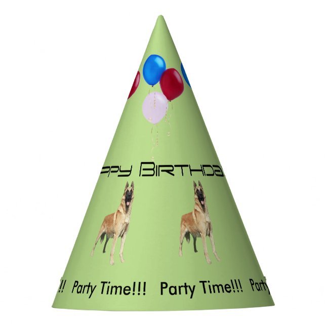 Gorro De Fiesta Cumpleaños de Malinois del belga (Anverso)