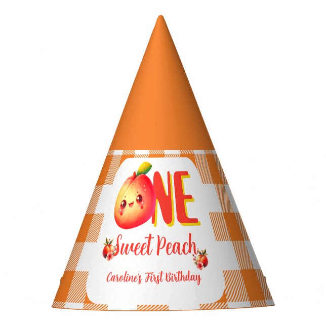 Gorro De Fiesta Cumpleaños de Melocotón Dulce Uno (Anverso)