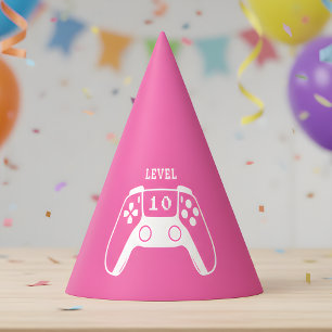 Gorro De Fiesta Cumpleaños de niña jugadora de videojuegos en rosa